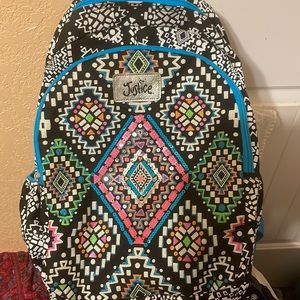 LIKE NEW-JUSTICE BACKPACK Teal/Pink/Black- Great condition